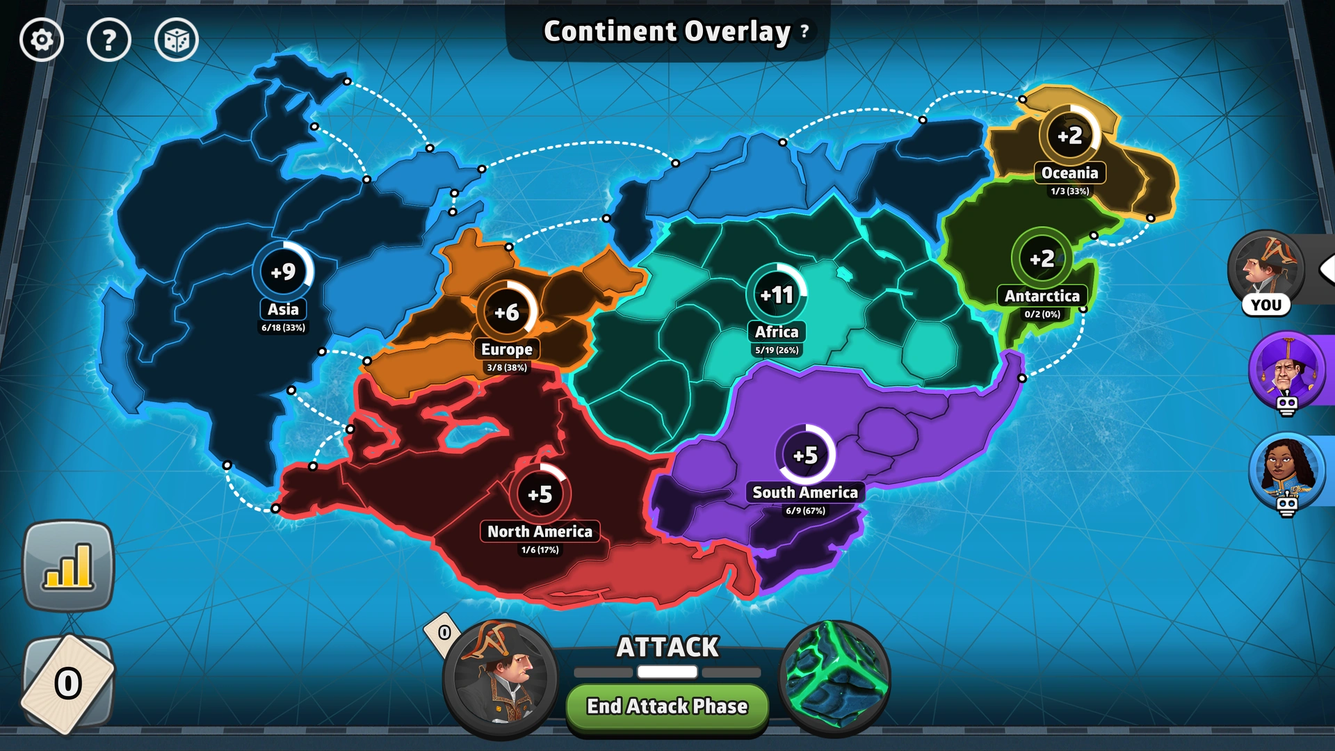 Pangaea map from Risk: Global Domination, displaying key regions and troop bonuses.